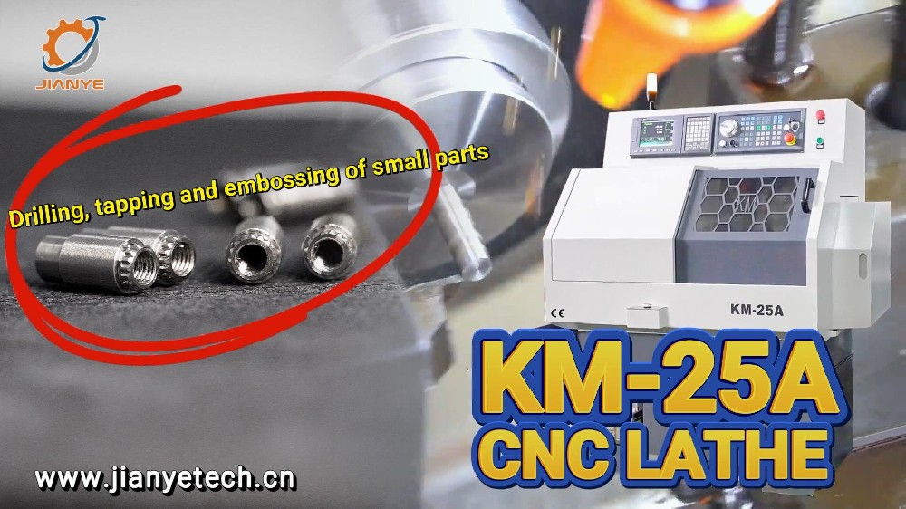 Drilling, tapping and embossing of small parts using KM-25A CNC lathe