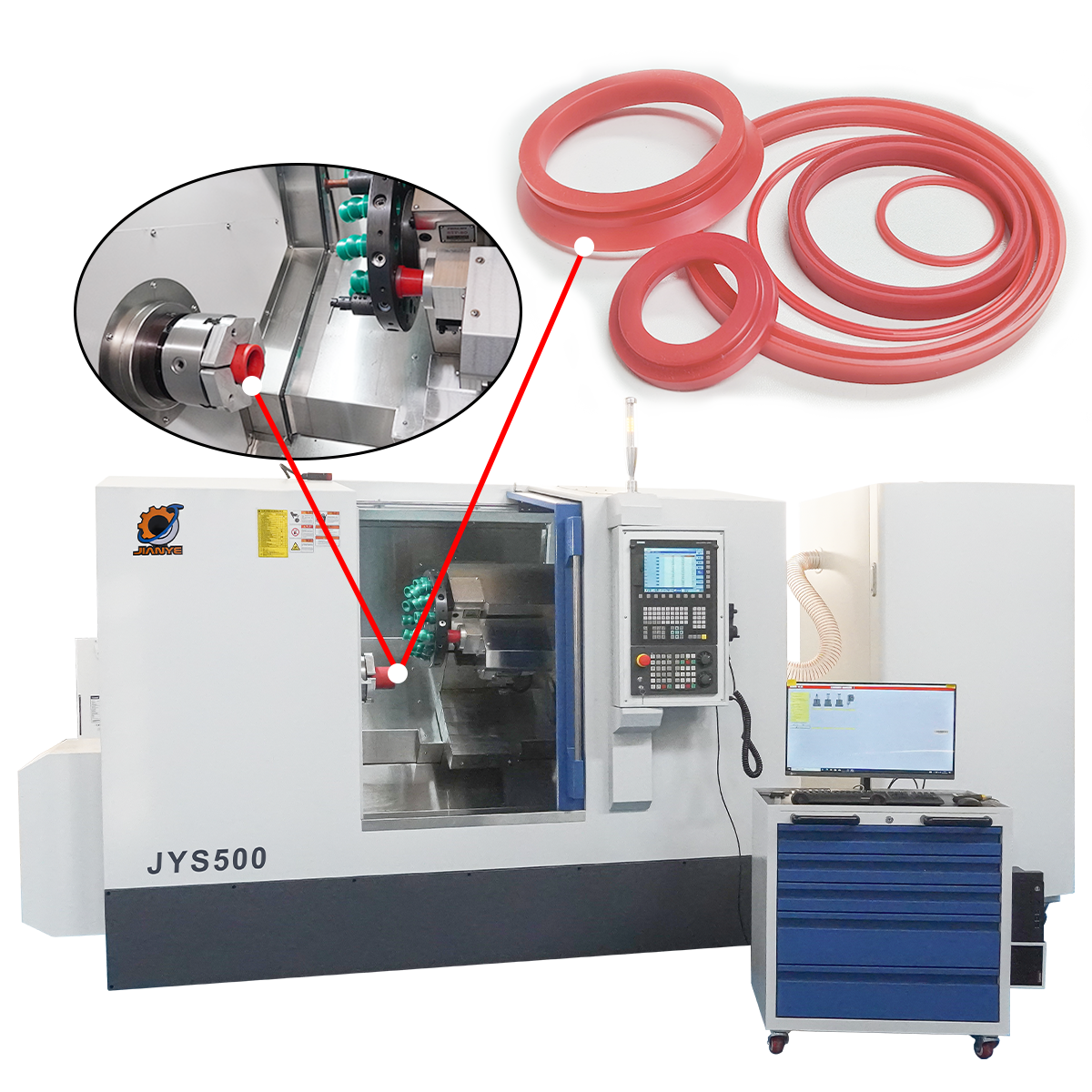 Making Seal CNC Lathe Machine