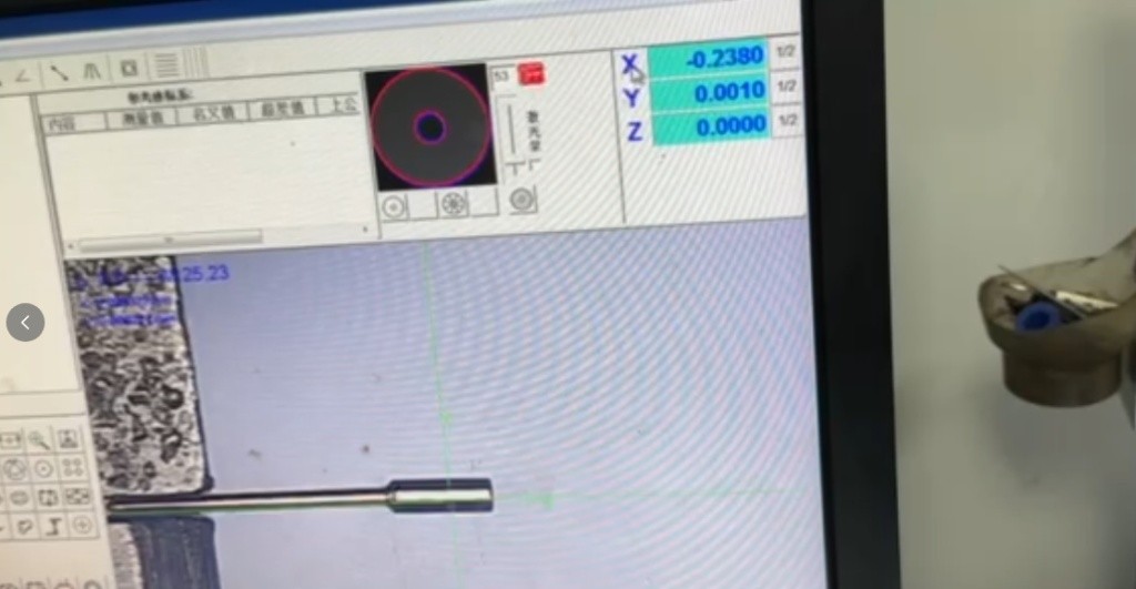 Optical measurement verification for micro shaft turning precision down to 0.001mm